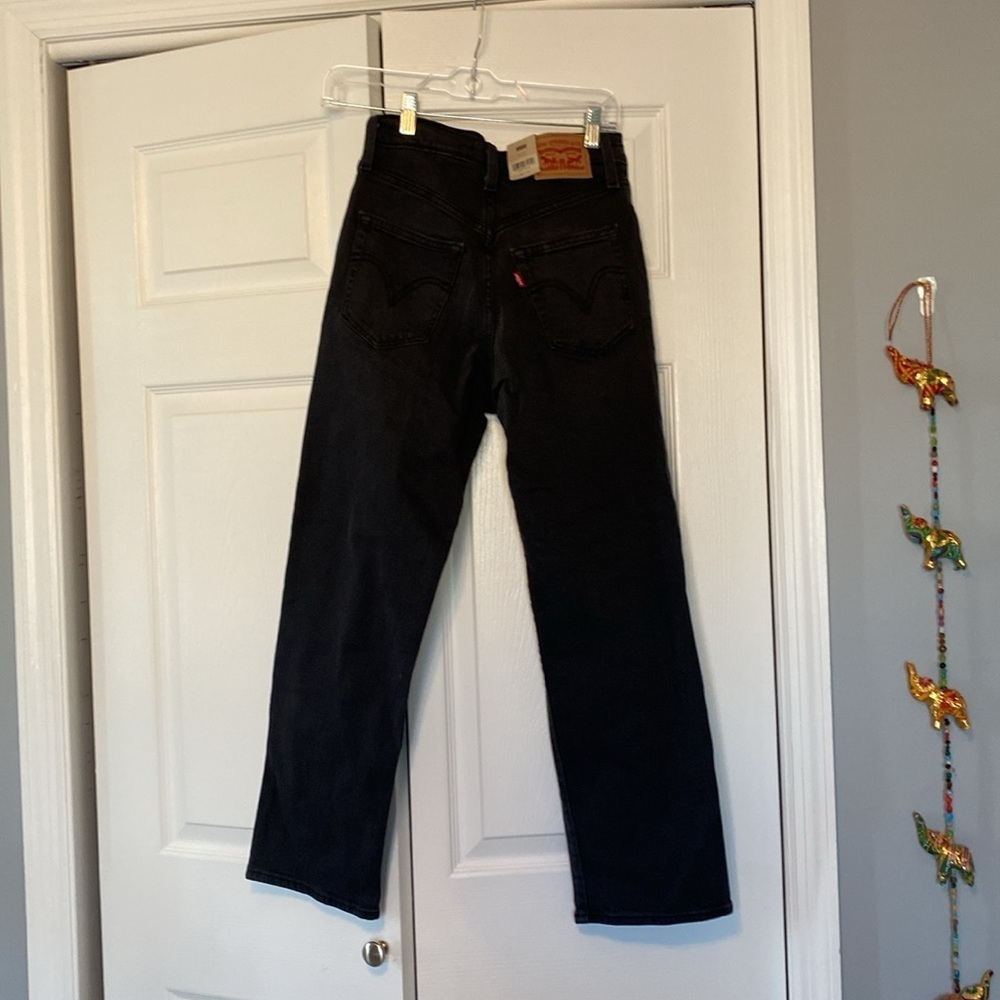 NWT Women’s Levi’s Ribcage Straight Ankle black jeans sz 25 x 27 - Picture 6 of 8